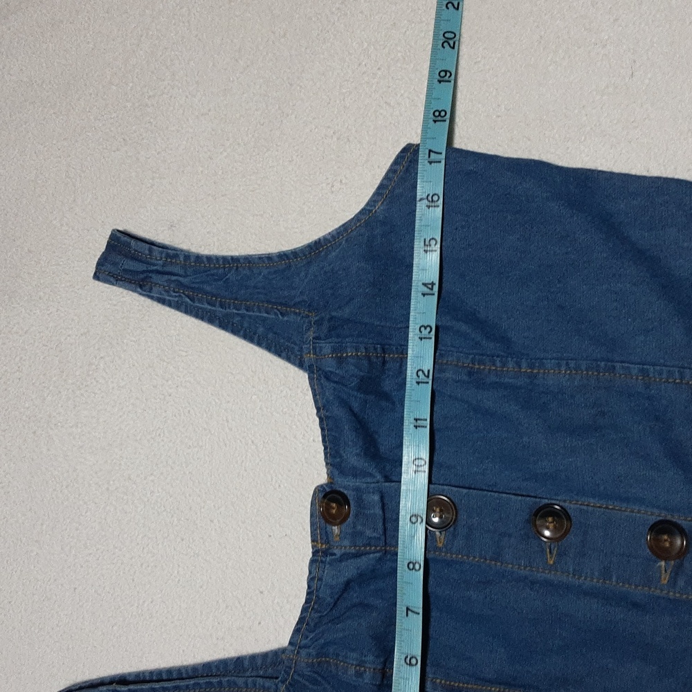Sincerely Jules 100 % Cotton Women's   Blue Denim Jumsuit Size L. Missing Belt. - Picture 7 of 14